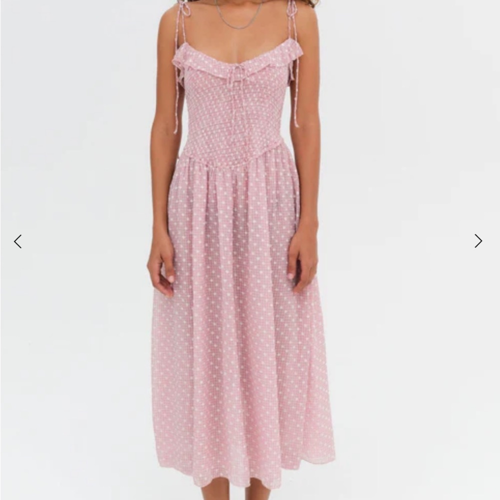 For Love & Lemons Maxine Midi Pink Dress